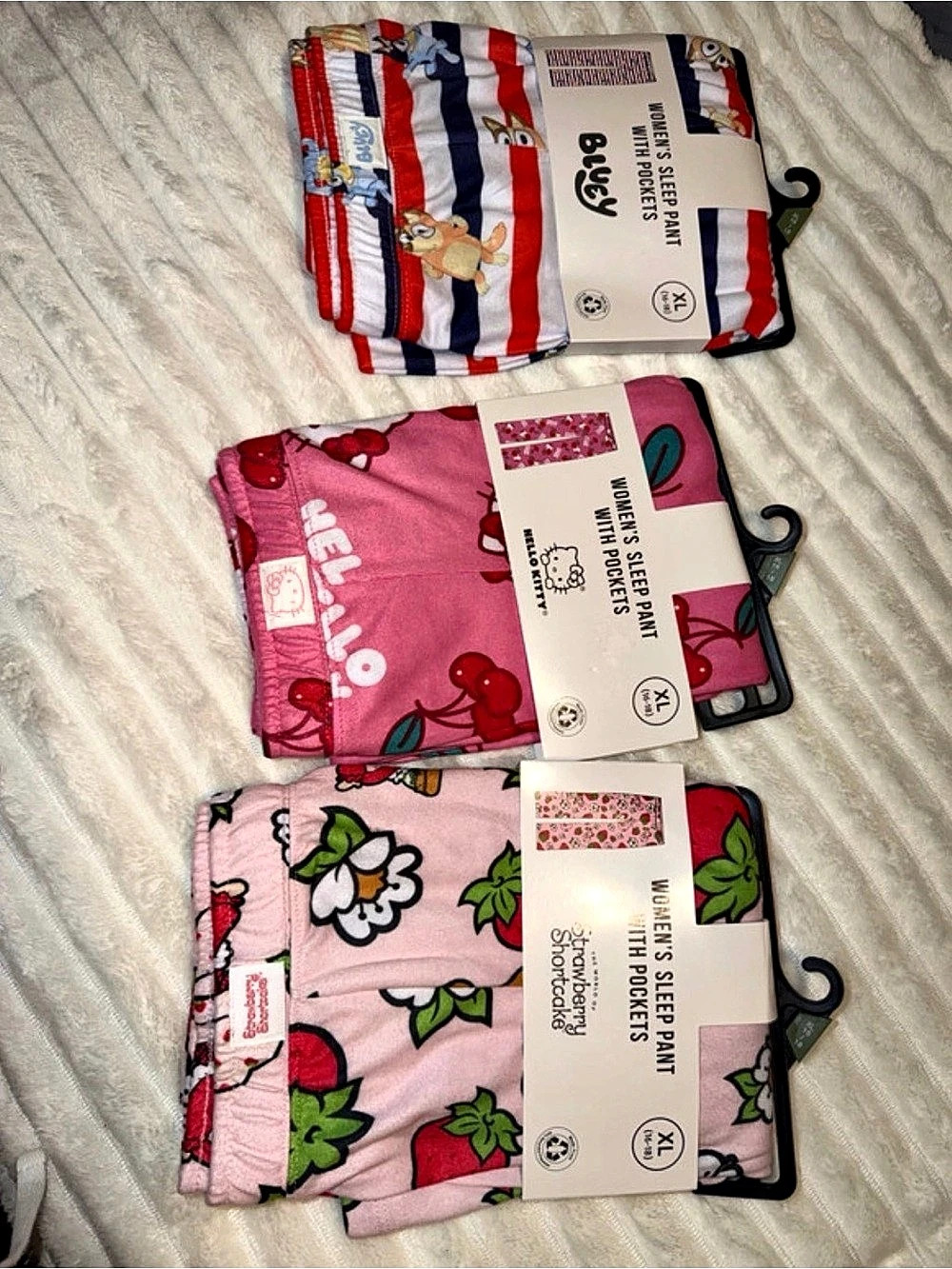 Hello Kitty Women's Pajama Pants Set Pink & Red XL NWT